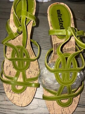Unlisted Lime Green Cork-Strap Women’s Sandals